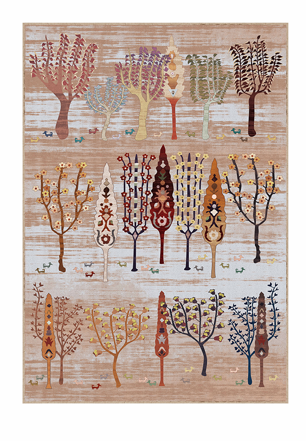 Artistic Multicolor Ethnic Pattern Rectangular Area Rug, Retro, Rugsfun