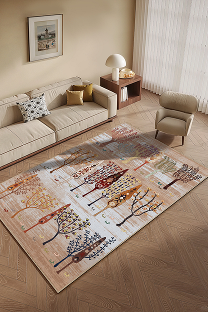 Artistic Multicolor Ethnic Pattern Rectangular Area Rug, Retro, Rugsfun