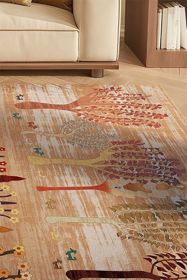 Artistic Multicolor Ethnic Pattern Rectangular Area Rug, Retro, Rugsfun