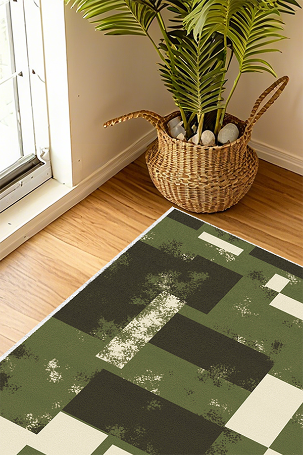 Waterproof Blue & White Checkerboard Area Rug, Retro, Rugsfun