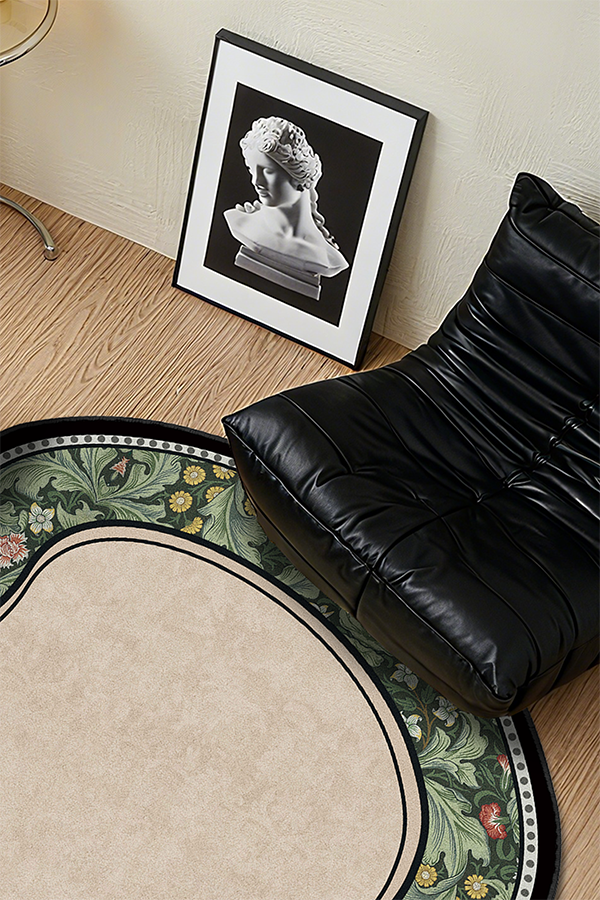 Pet-Friendly Multicolor Garden Area Rug, Mid-Century, Rugsfun