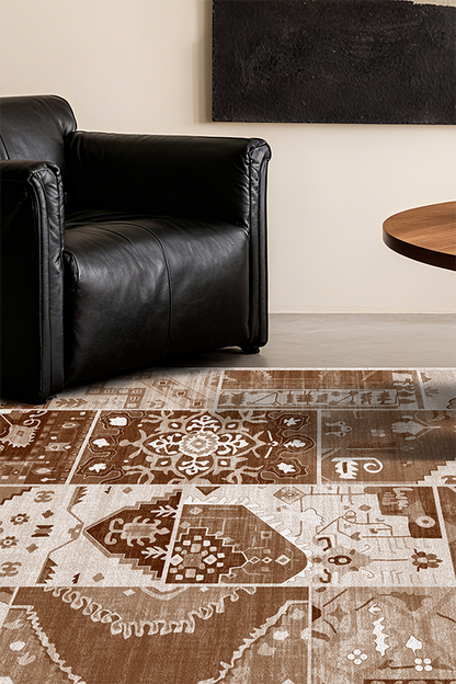 Non-Slip Multicolor Pattern Area Rug, Mid-Century Modern, Rugsfun