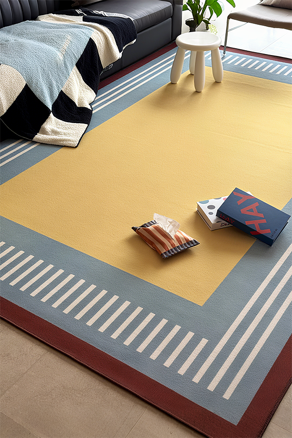 Artistic Yellow Geometric Premium Area Rug, Geometric, Rugsfun