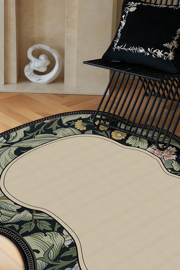 Artistic Multicolor Irregular Area Rug, American Retro, Rugsfun