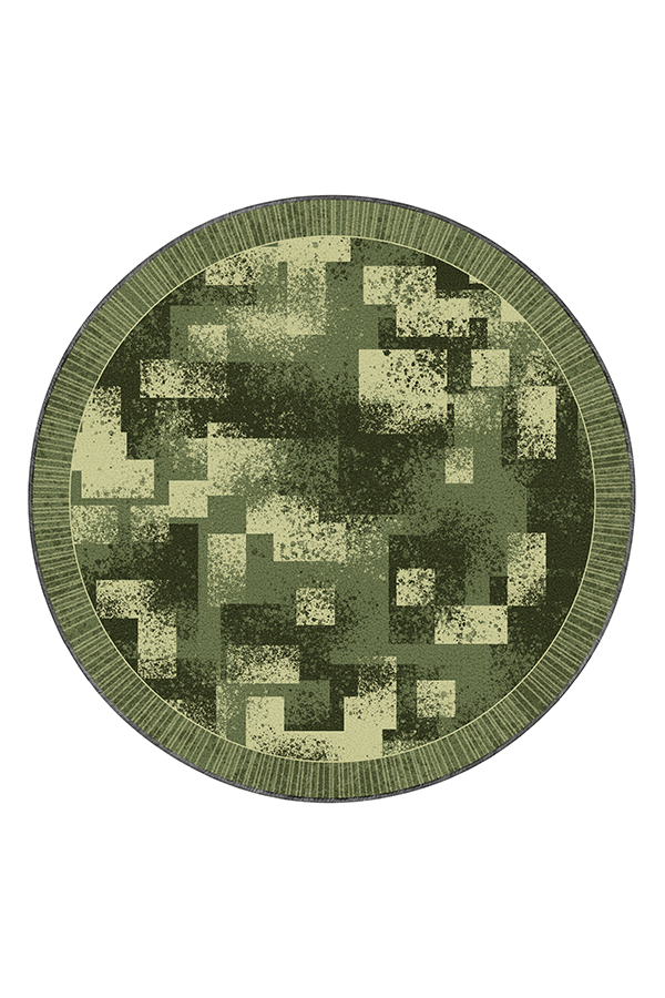 Non-Slip Green Floral Round Area Rug, French Retro, Rugsfun