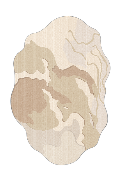 Artistic Beige Irregular Gradient Area Rug, Wabi-Sabi, Rugsfun