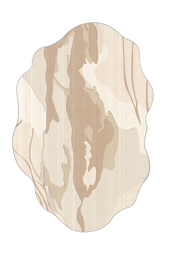 Artistic Beige Irregular Gradient Area Rug, Wabi-Sabi, Rugsfun