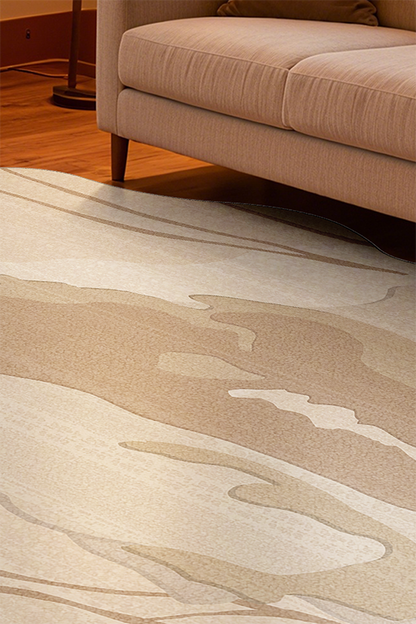 Artistic Beige Irregular Gradient Area Rug, Wabi-Sabi, Rugsfun