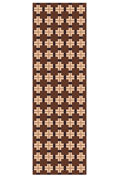 Non-Slip Brown & White Checkerboard Kitchen Rug Runner, American, Rugsfun
