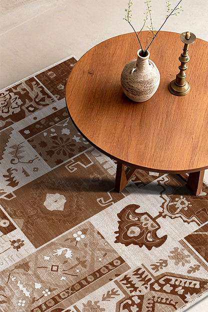 Non-Slip Multicolor Pattern Area Rug, Mid-Century Modern, Rugsfun