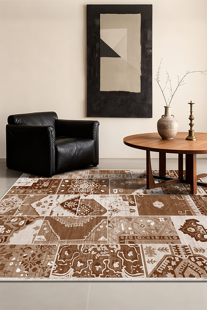 Non-Slip Multicolor Pattern Area Rug, Mid-Century Modern, Rugsfun