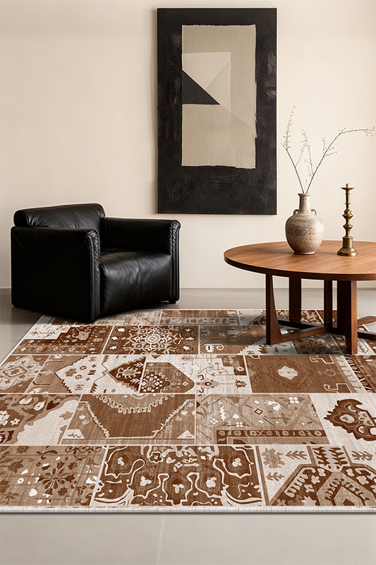 Non-Slip Multicolor Pattern Area Rug, Mid-Century Modern, Rugsfun