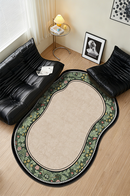 Pet-Friendly Multicolor Garden Area Rug, Mid-Century, Rugsfun