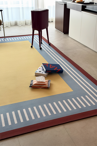 Artistic Yellow Geometric Premium Area Rug, Geometric, Rugsfun