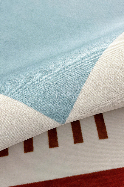 Waterproof Light Blue Stripe Area Rug, Modern Geometric, Rugsfun