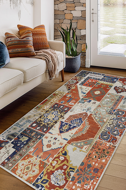 Artistic Colorful Pattern Area Rug, Mid-Century Modern, Rugsfun