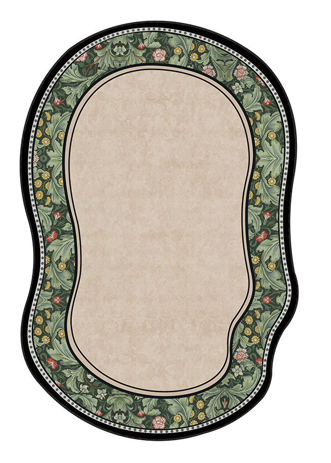 Pet-Friendly Multicolor Garden Area Rug, Mid-Century, Rugsfun