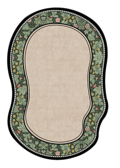 Pet-Friendly Multicolor Garden Area Rug, Mid-Century, Rugsfun