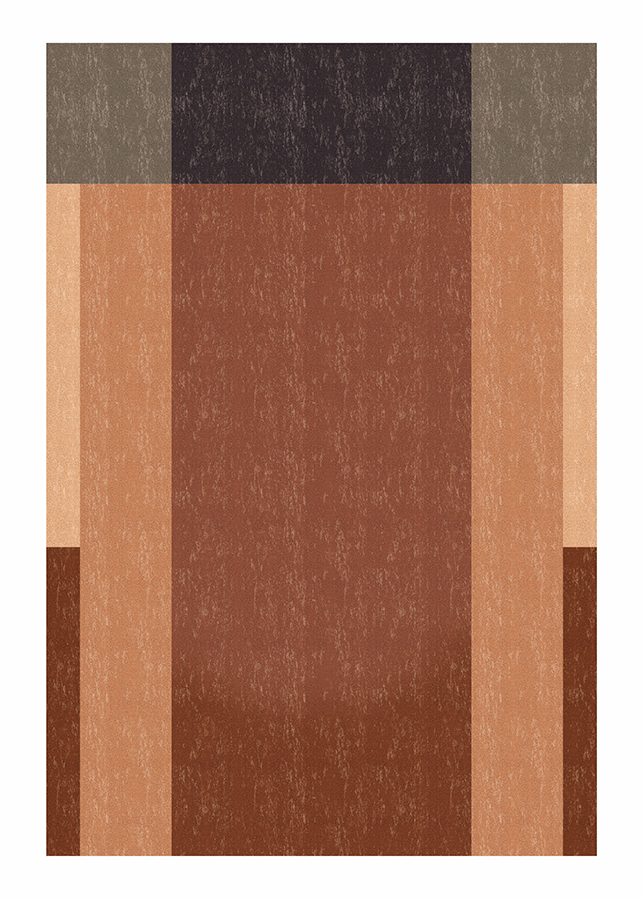 Pet-Friendly Brown Minimalist Wool Area Rug, Mid-Century, Rugsfun