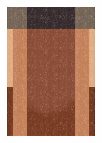 Pet-Friendly Brown Minimalist Wool Area Rug, Mid-Century, Rugsfun