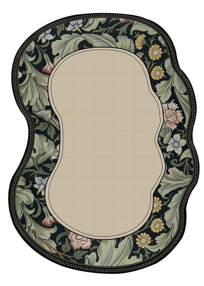 Artistic Multicolor Irregular Area Rug, American Retro, Rugsfun