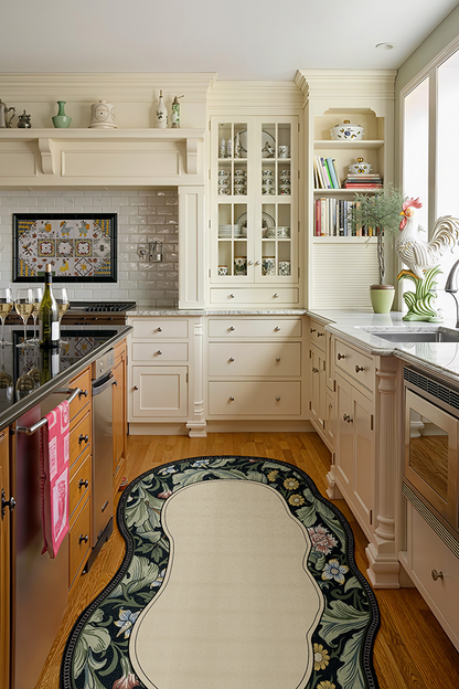 Artistic Multicolor Irregular Area Rug, American Retro, Rugsfun