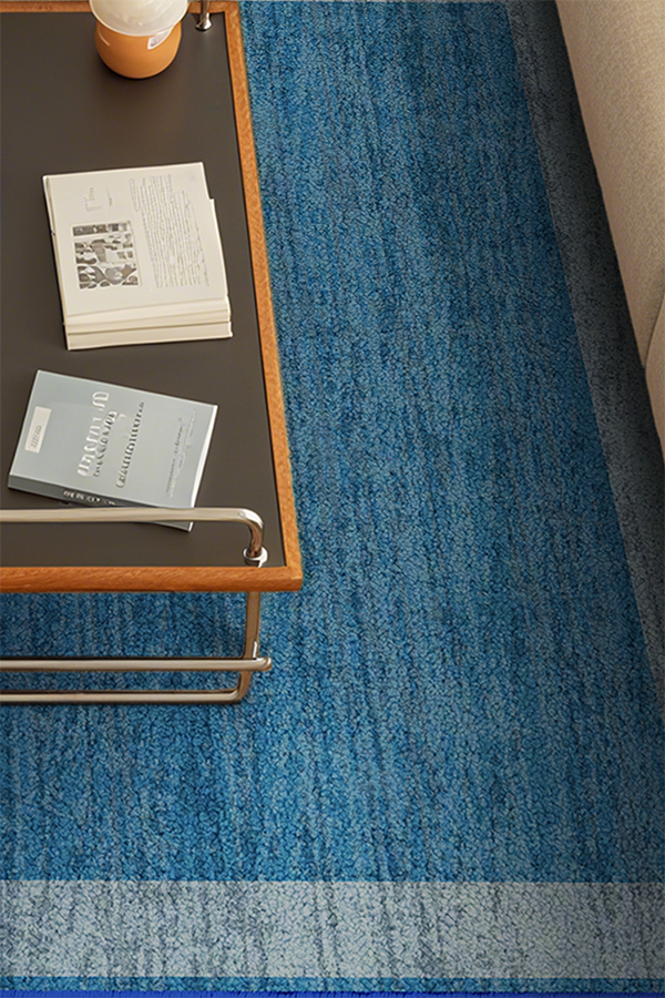 Non-Slip Blue Elegant Area Rug, Retro, Rugsfun