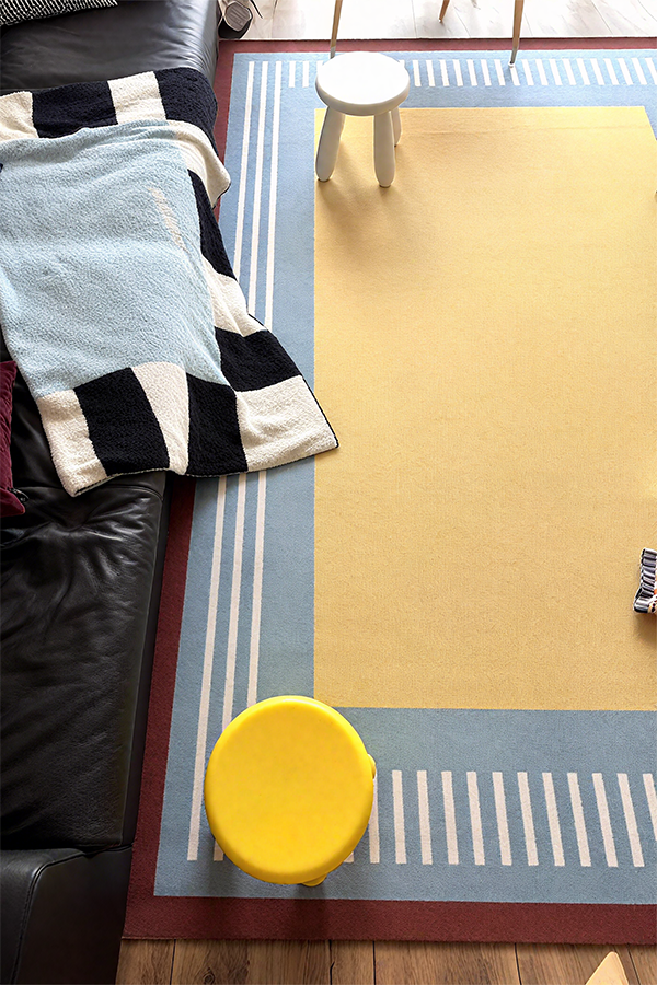 Artistic Yellow Geometric Premium Area Rug, Geometric, Rugsfun