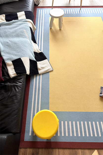 Artistic Yellow Geometric Premium Area Rug, Geometric, Rugsfun