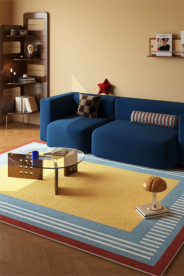 Artistic Yellow Geometric Premium Area Rug, Geometric, Rugsfun