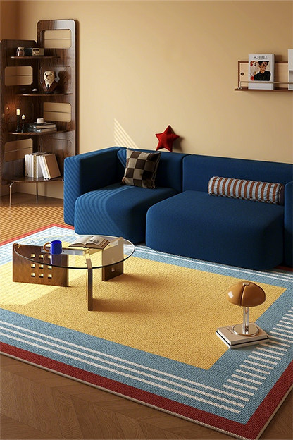 Artistic Yellow Geometric Premium Area Rug, Geometric, Rugsfun