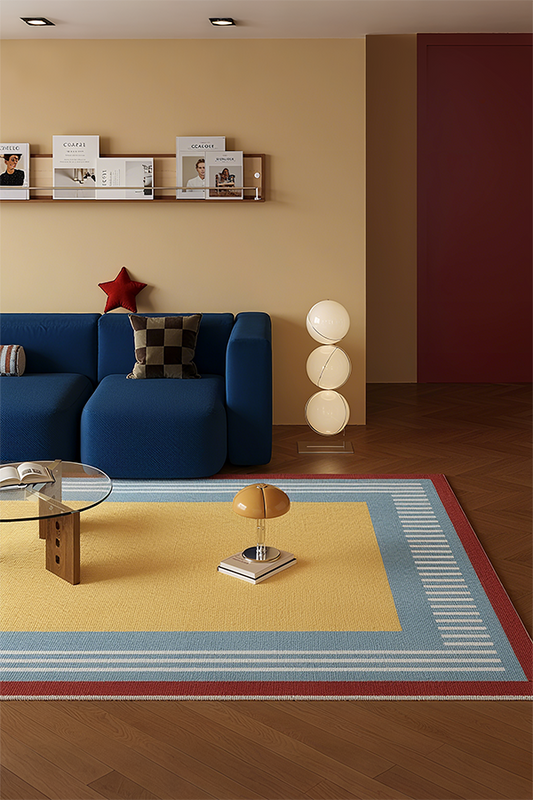 Artistic Yellow Geometric Premium Area Rug, Geometric, Rugsfun